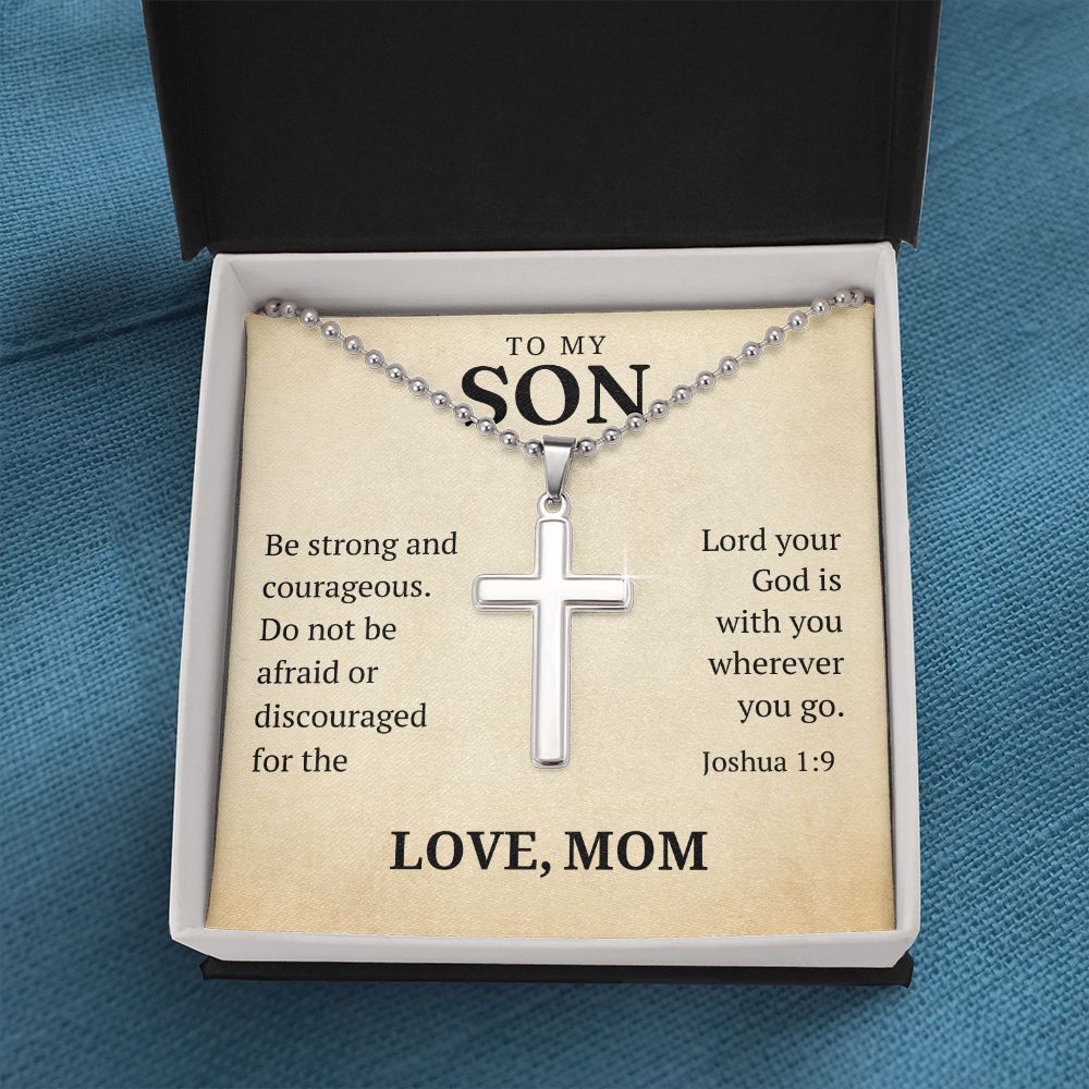 Christian Gift For Him | Be Strong Cross Necklace 0804CN