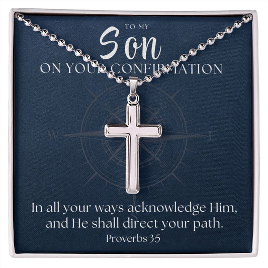 Confirmation Gift For Boy | Your Path Cross Necklace 0799CN