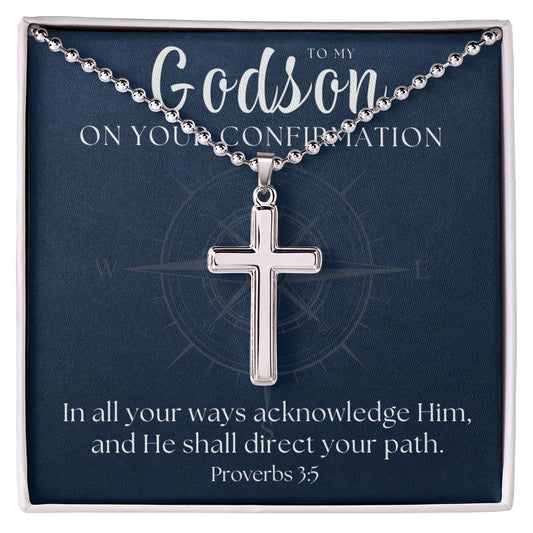 Confirmation Gift For Boy | Your Path Cross Necklace 0798CN