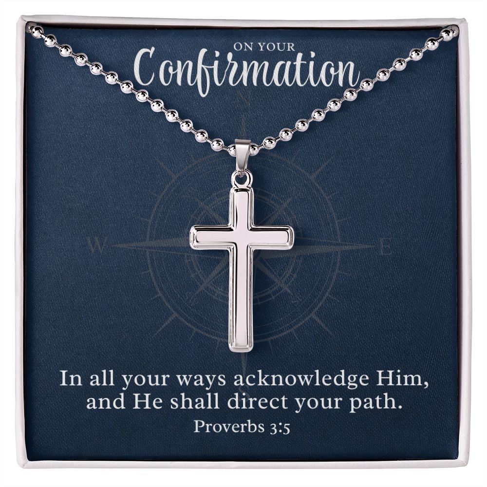 Confirmation Gift For Boy | Your Path Cross Necklace 0797T2CN