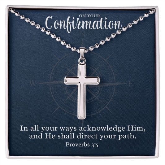 Confirmation Gift For Boy | Your Path Cross Necklace 0797T2CN