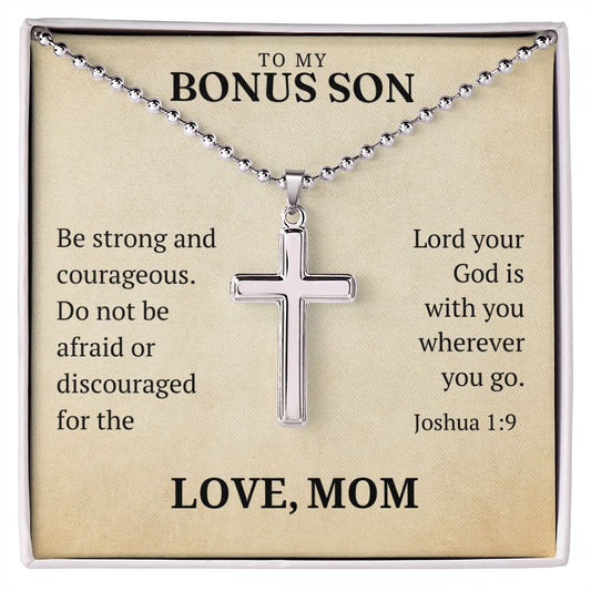 Christian Gift For Him | Be Strong Cross Necklace 0826CN