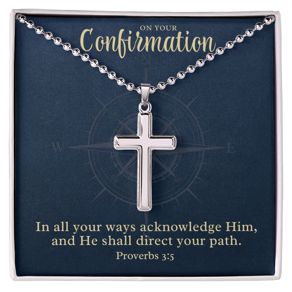 Confirmation Gift For Boy | Your Path Cross Necklace 0797T1CN