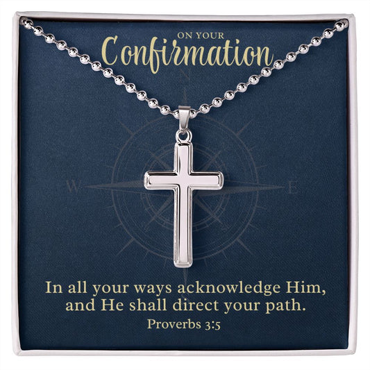 Confirmation Gift For Boy | Your Path Cross Necklace 0797T1CN