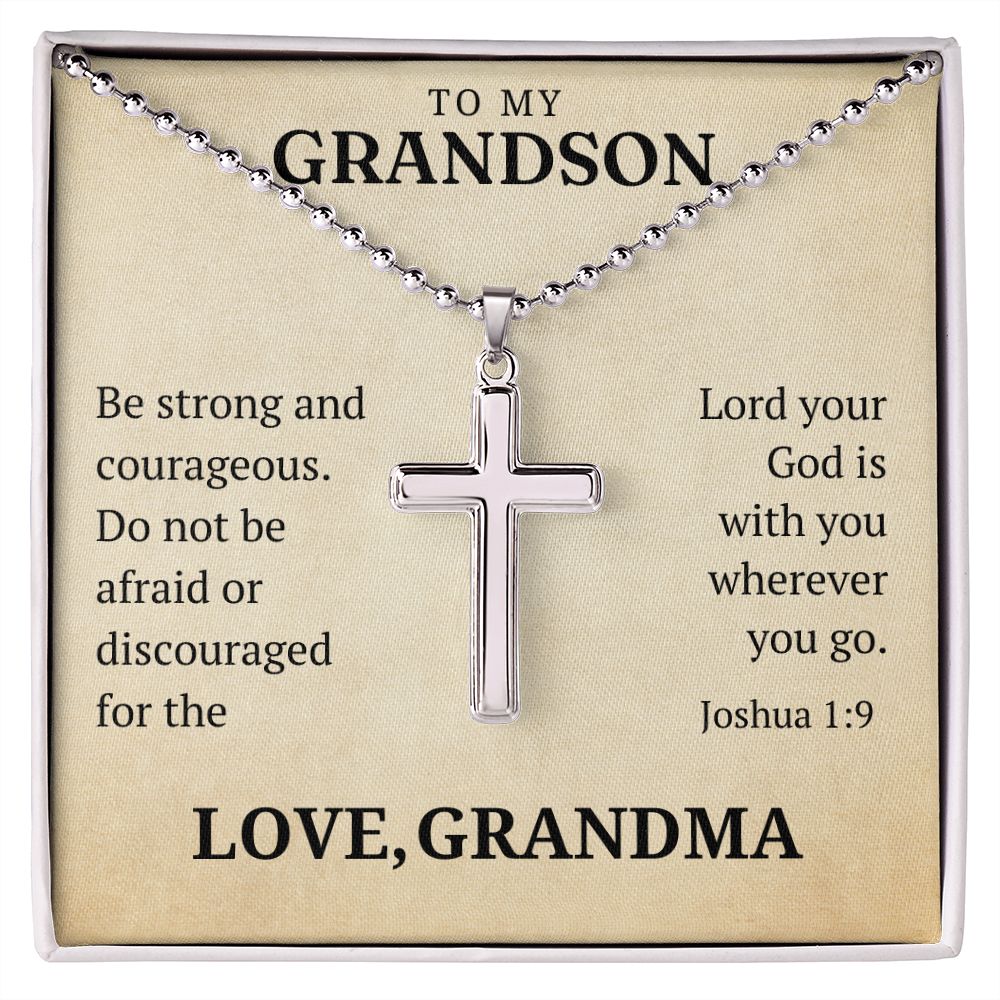 Christian Gift For Him | Be Strong Cross Necklace 0805CN