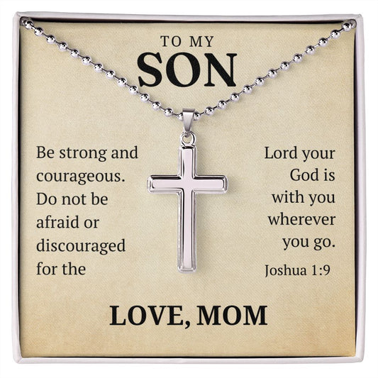 Christian Gift For Him | Be Strong Cross Necklace 0804CN