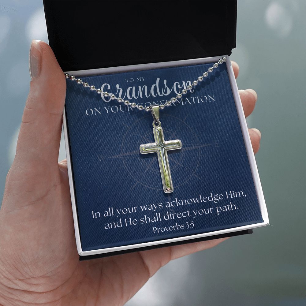 Confirmation Gift For Boy | Your Path Cross Necklace 0800CN