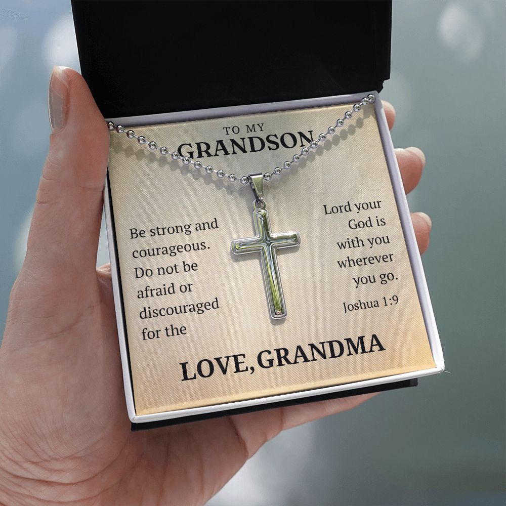 Christian Gift For Him | Be Strong Cross Necklace 0805CN