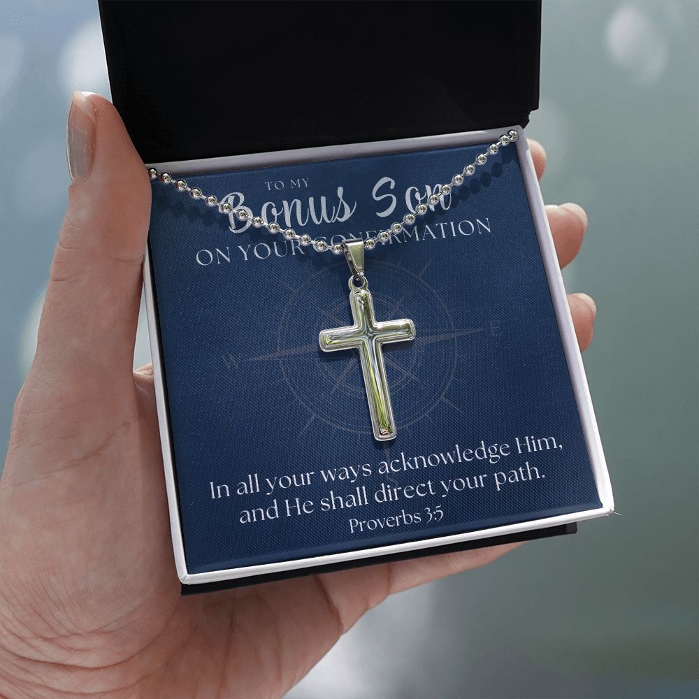 Confirmation Gift For Boy | Your Path Cross Necklace 0802CN