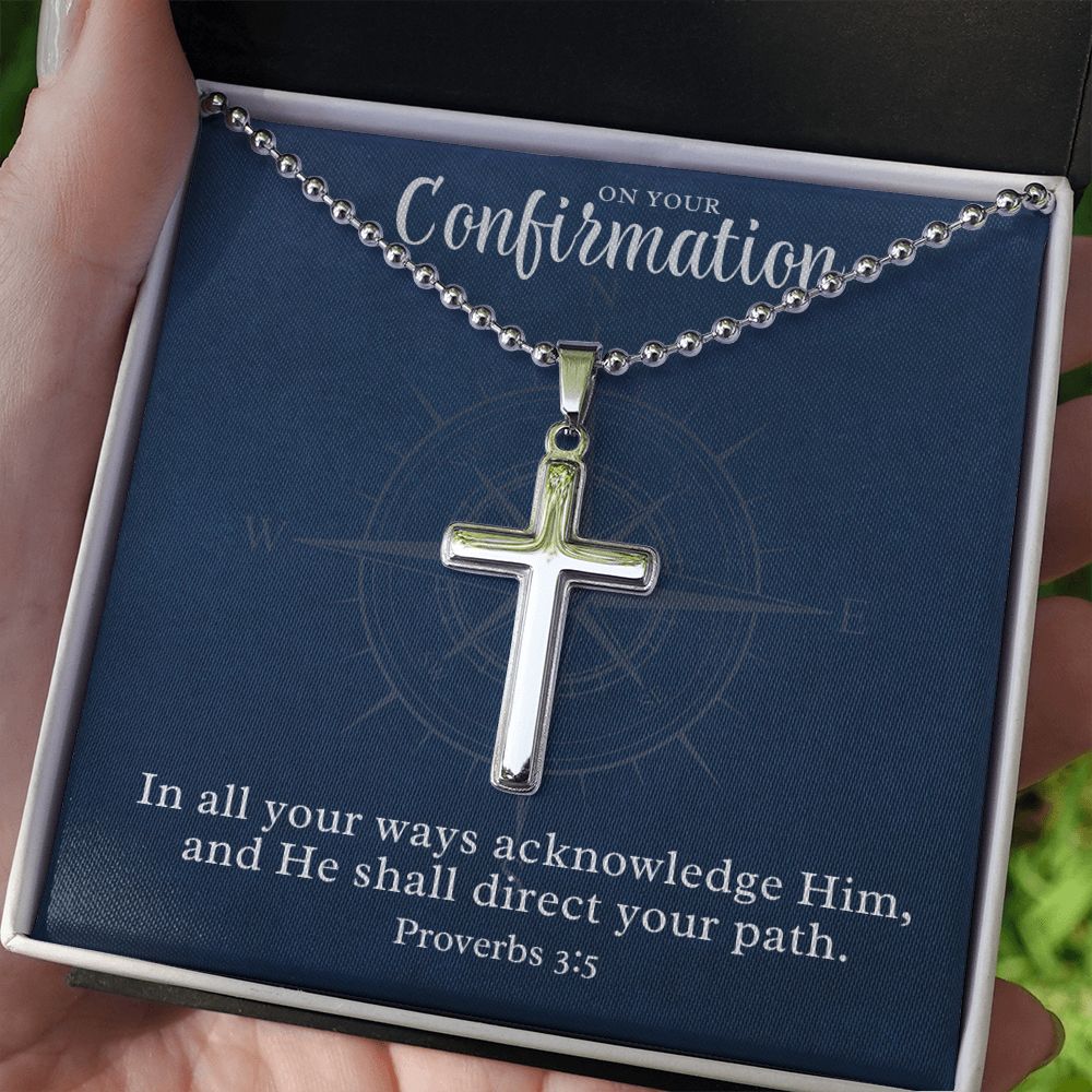 Confirmation Gift For Boy | Your Path Cross Necklace 0797T2CN