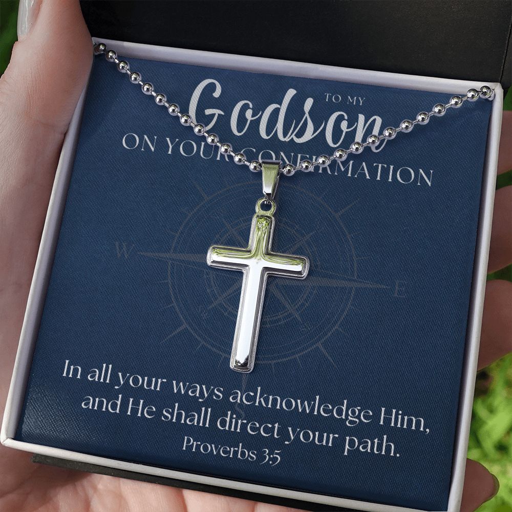 Confirmation Gift For Boy | Your Path Cross Necklace 0798CN