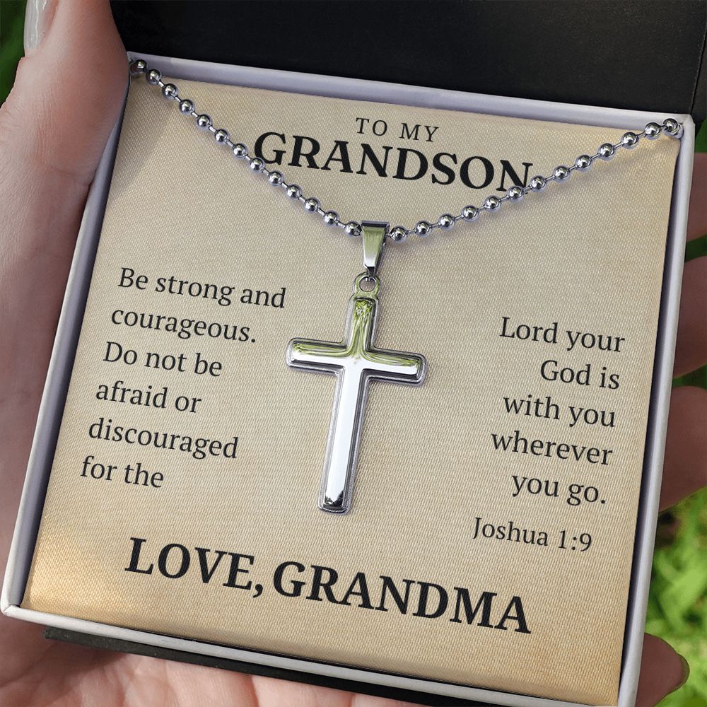 Christian Gift For Him | Be Strong Cross Necklace 0805CN