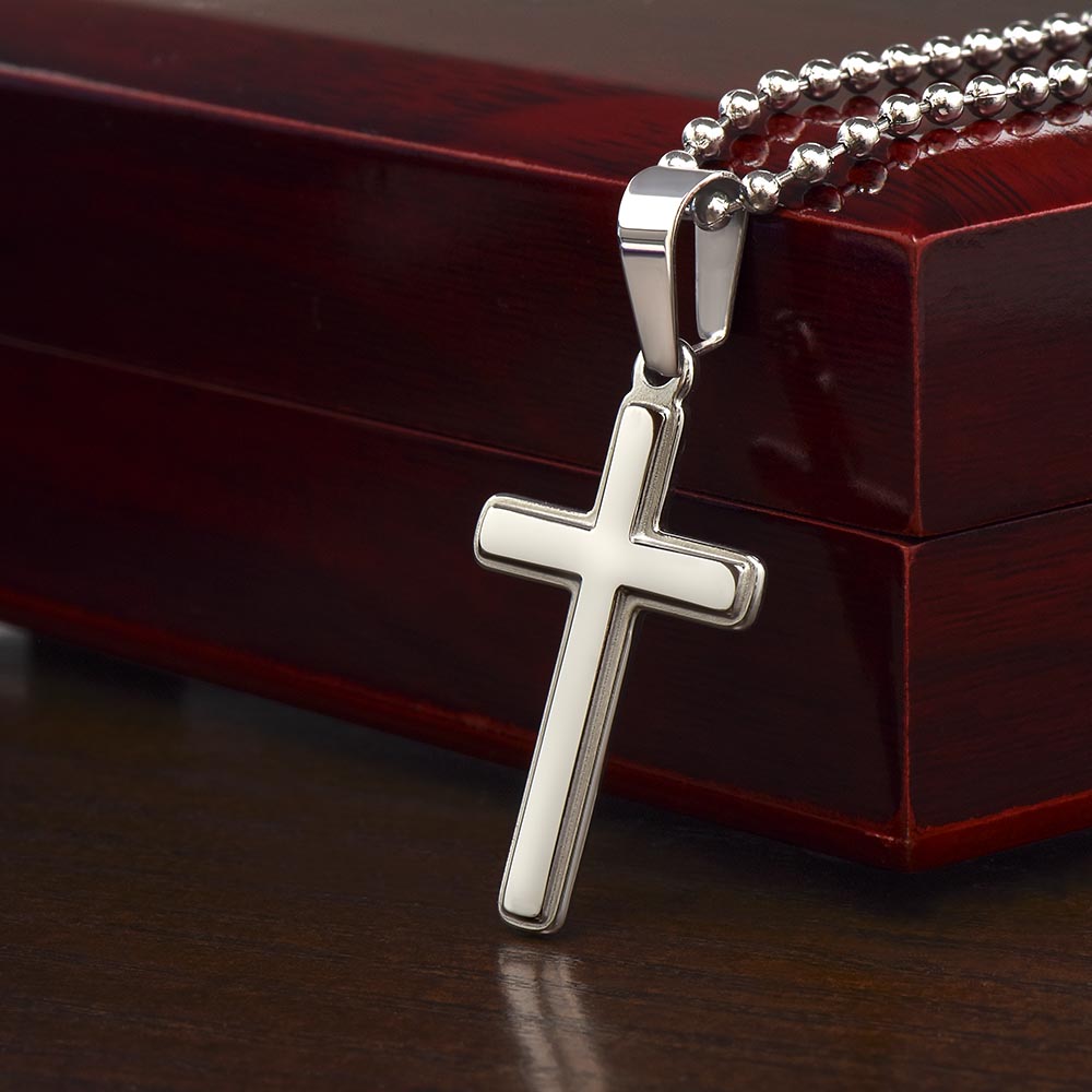 Confirmation Gift For Boy | Be Strong Cross Necklace 0803CN