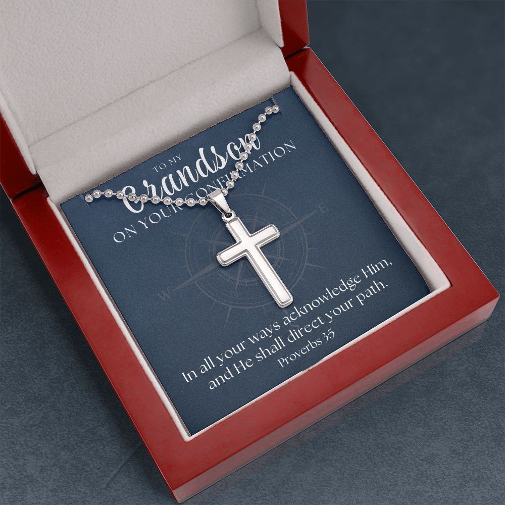 Confirmation Gift For Boy | Your Path Cross Necklace 0800CN