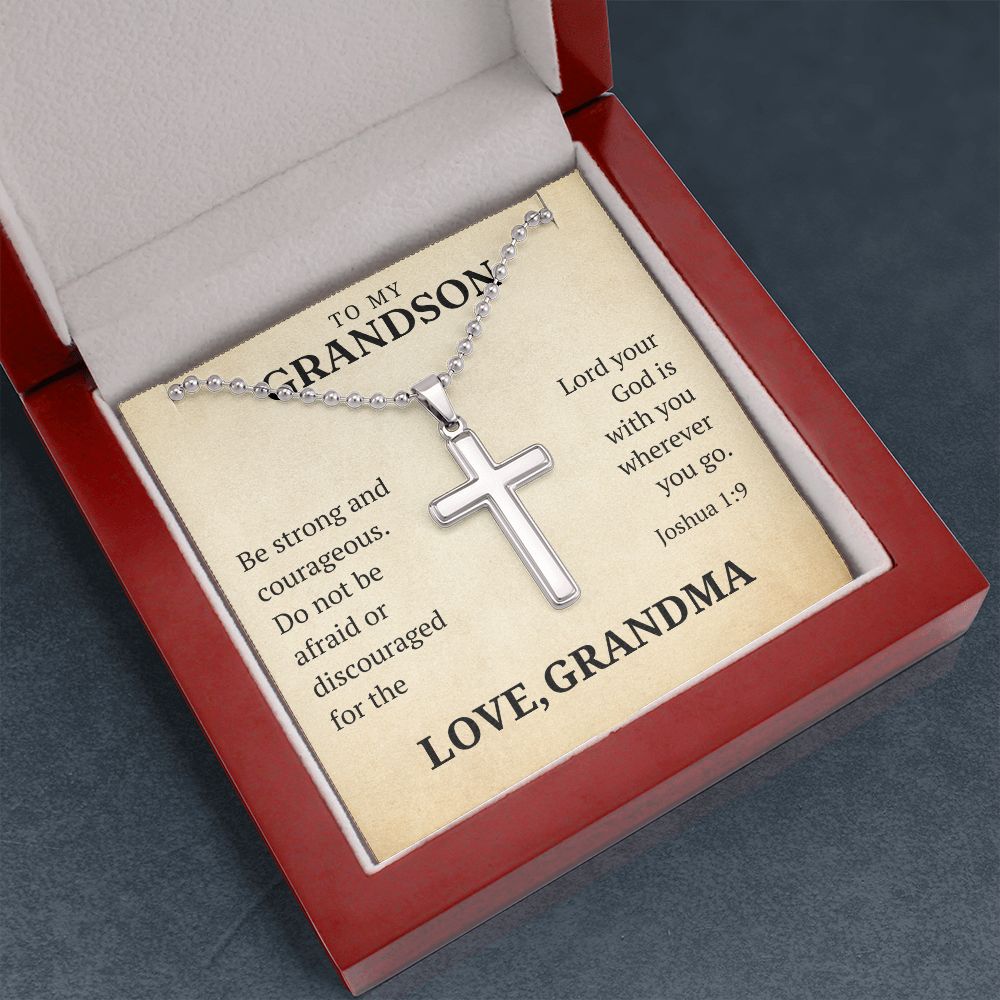 Christian Gift For Him | Be Strong Cross Necklace 0805CN