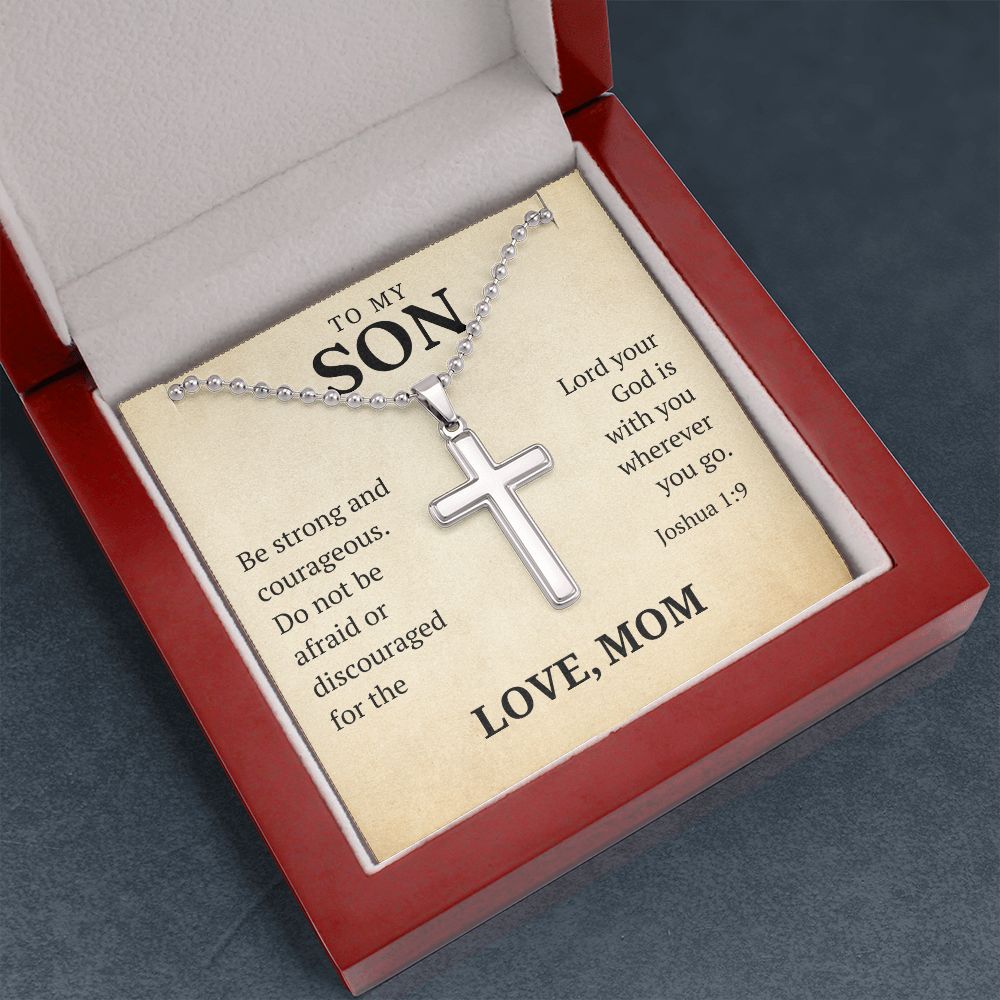 Christian Gift For Him | Be Strong Cross Necklace 0804CN