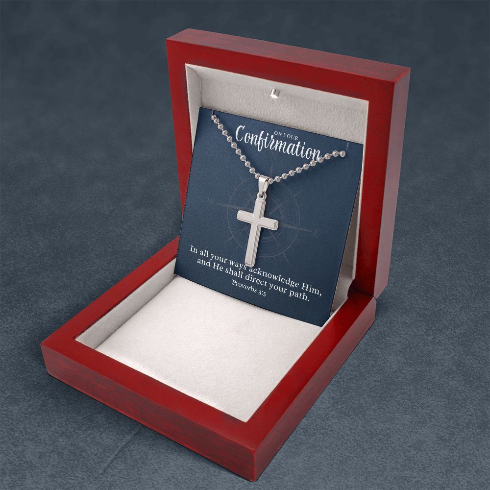 Confirmation Gift For Boy | Your Path Cross Necklace 0797T2CN