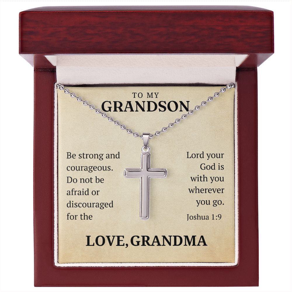 Christian Gift For Him | Be Strong Cross Necklace 0805CN