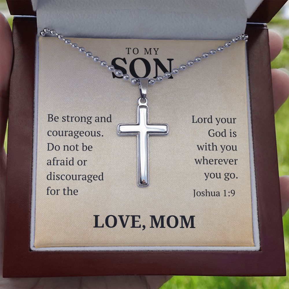 Christian Gift For Him | Be Strong Cross Necklace 0804CN