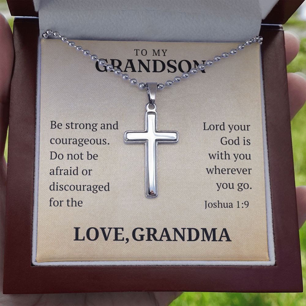 Christian Gift For Him | Be Strong Cross Necklace 0805CN