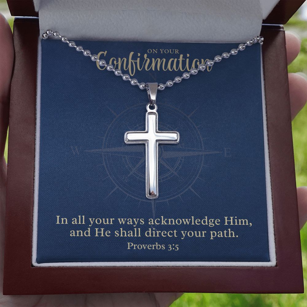 Confirmation Gift For Boy | Your Path Cross Necklace 0797T1CN