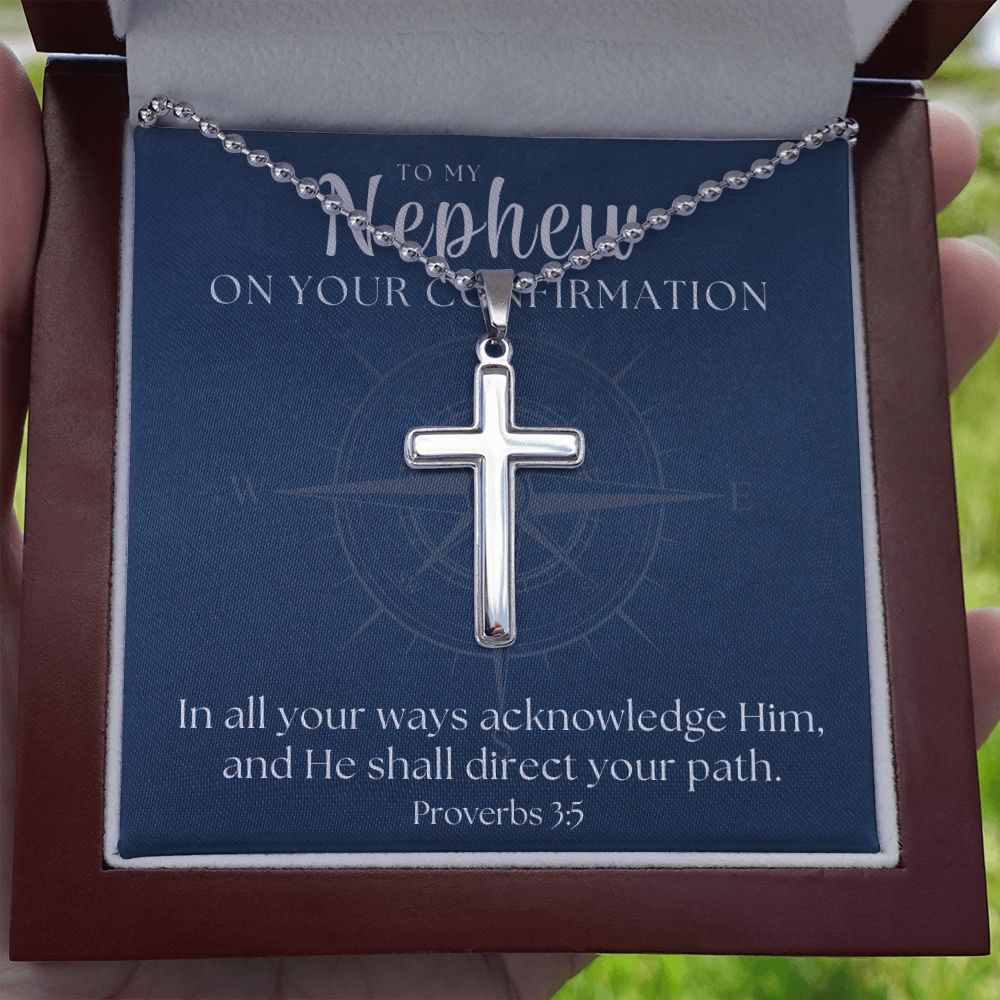 Confirmation Gift For Boy | Your Path Cross Necklace 0801CN