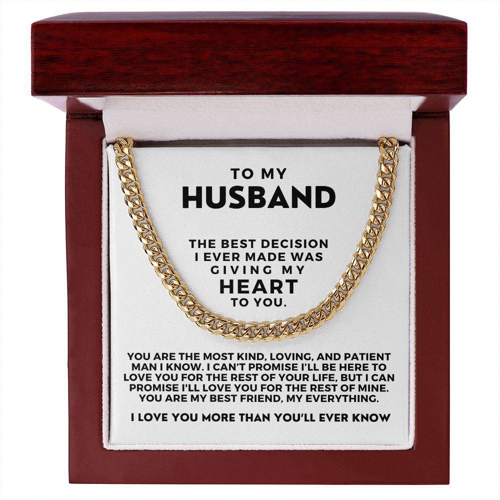 Gift For Husband | Promise Cuban Link Chain 0692T2