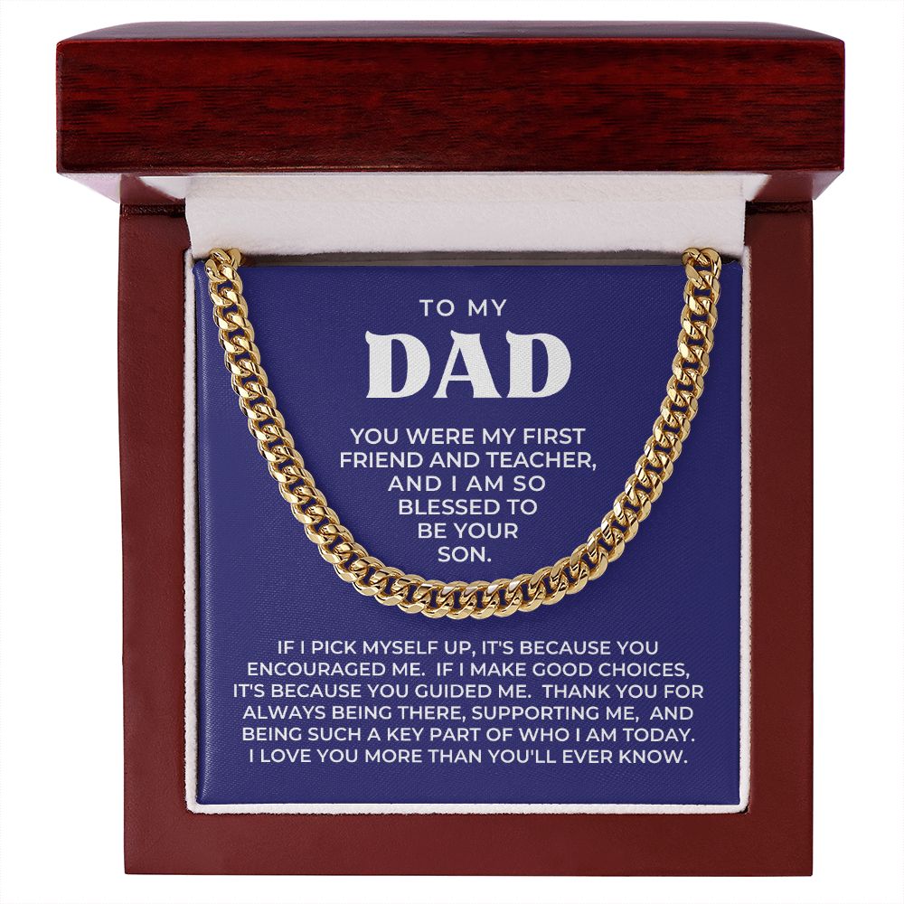 Gift For Dad From Son | Because Of You Cuban Link Chain 0330T3