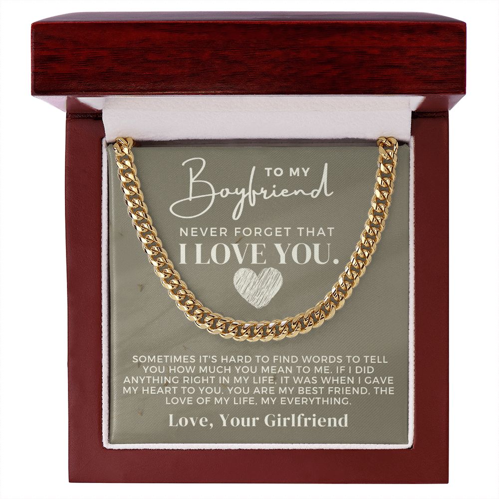 Gift For Boyfriend | Love Of My Life Cuban Link Chain 0770T8C