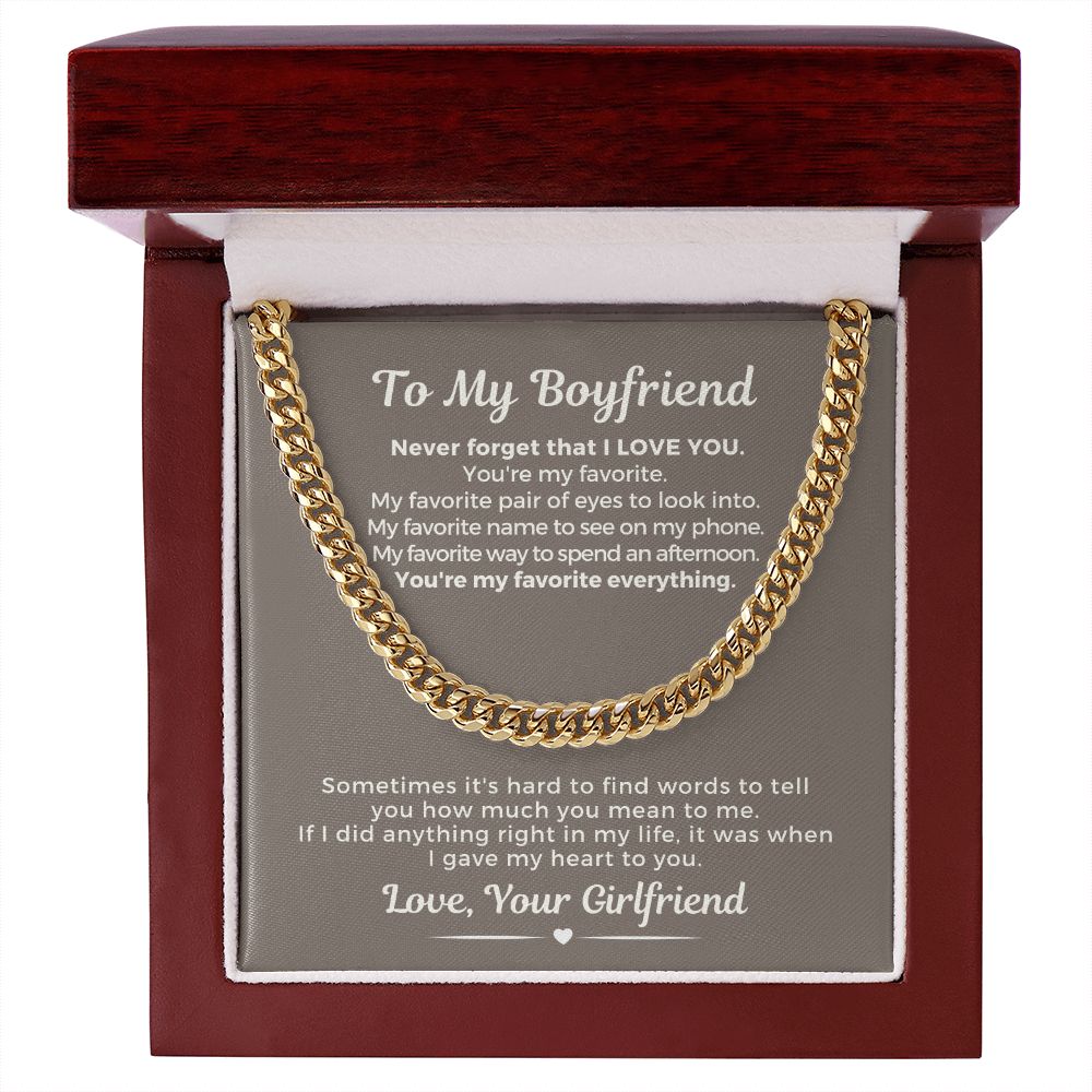 Gift For Boyfriend | My Heart Cuban Link Necklace 0775T2C
