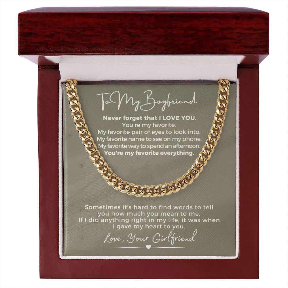 Gift For Boyfriend | My Heart Cuban Link Necklace 0775T8C