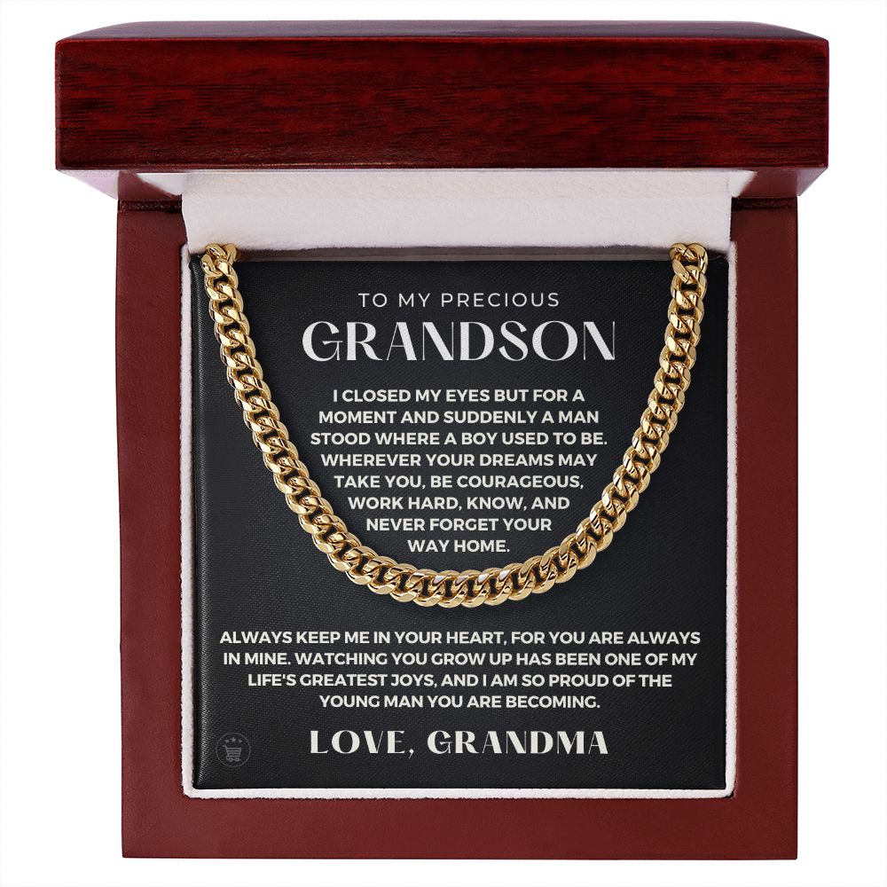 Grandson Gift from Grandma | Your Way Home Cuban Link Chain 0613T4