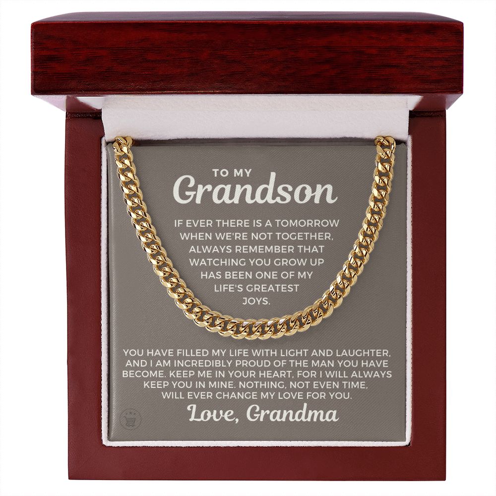 Grandson Gift from Grandma | In Your Heart Cuban Link Chain 0617T16