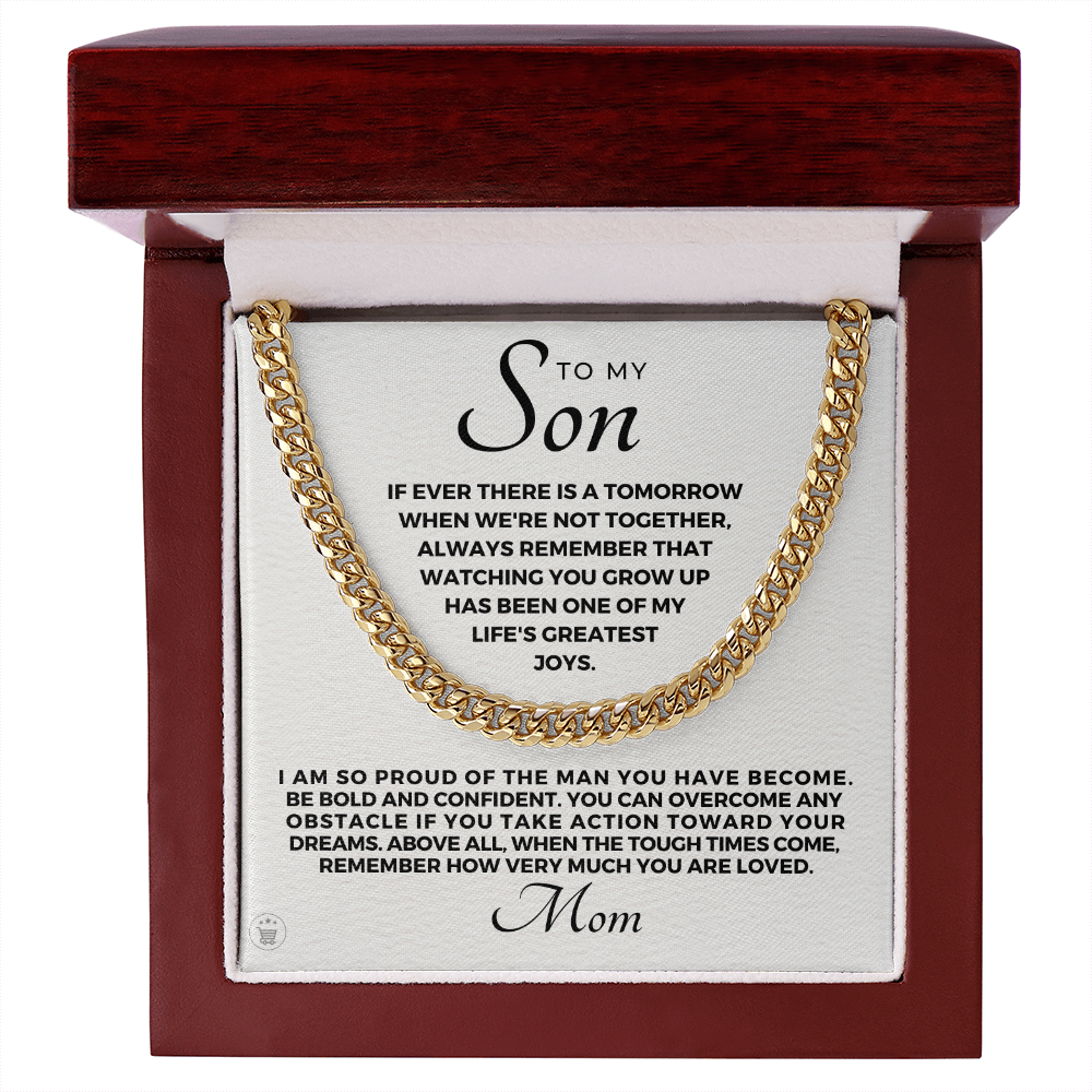 Gift for Adult Son From Mom | So Proud Cuban Link Chain 0594T1