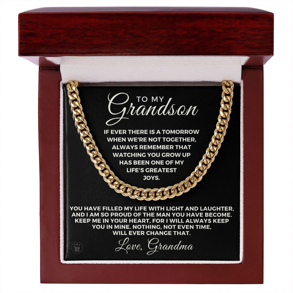 Grandson Gift from Grandma | In Your Heart Cuban Link Chain 0618T5