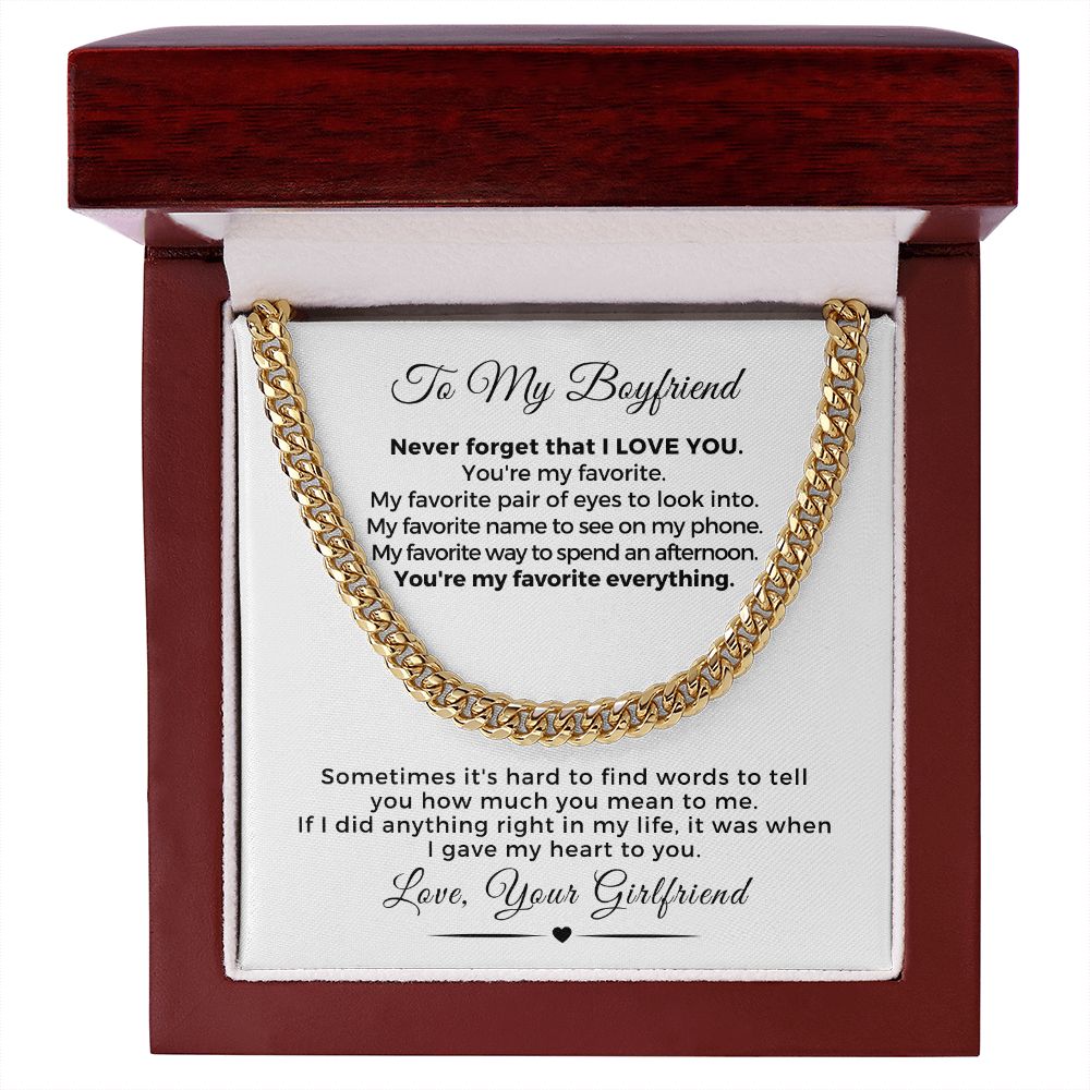 Gift For Boyfriend | My Heart Cuban Link Necklace 0775T9C