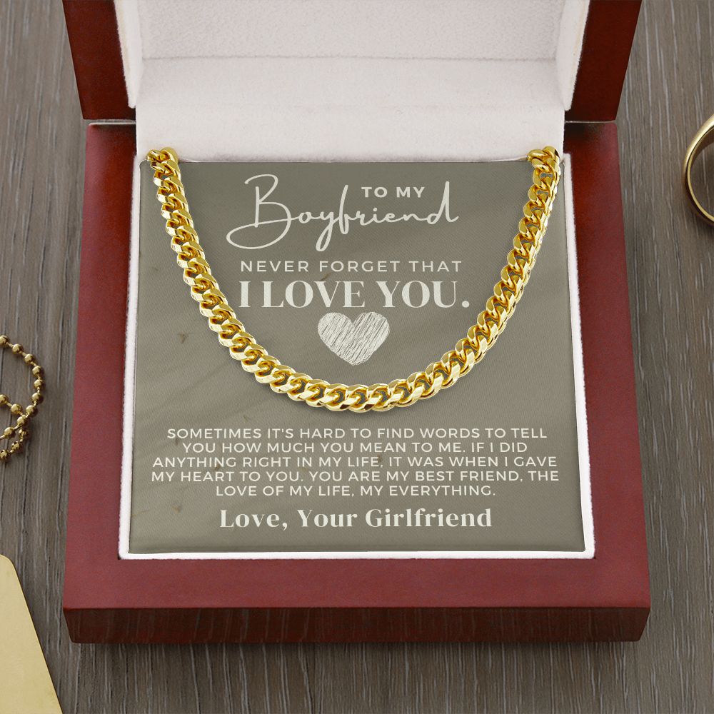Gift For Boyfriend | Love Of My Life Cuban Link Chain 0770T8C
