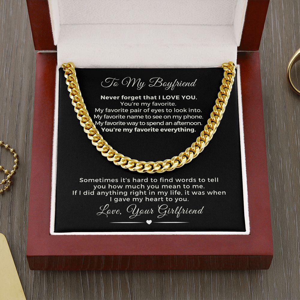 Gift For Boyfriend | My Heart Cuban Link Necklace 0775T3C