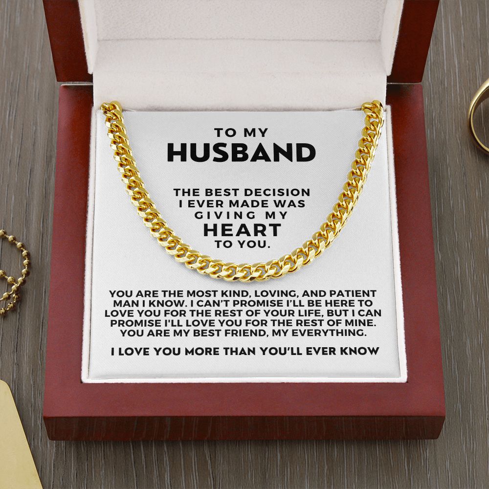 Gift For Husband | Promise Cuban Link Chain 0692T2