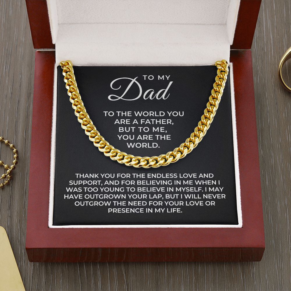 Gift For Dad | My World Cuban Link Chain 0664T4