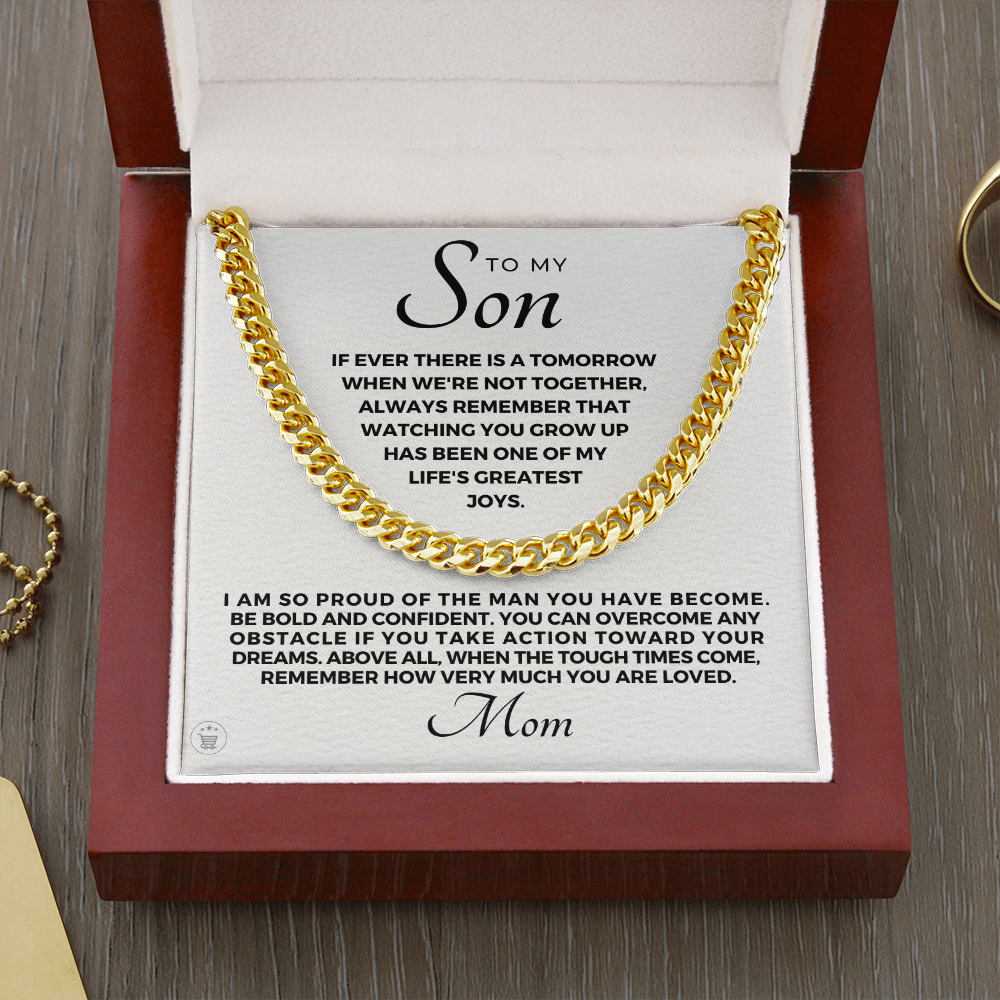 Gift for Adult Son From Mom | So Proud Cuban Link Chain 0594T1