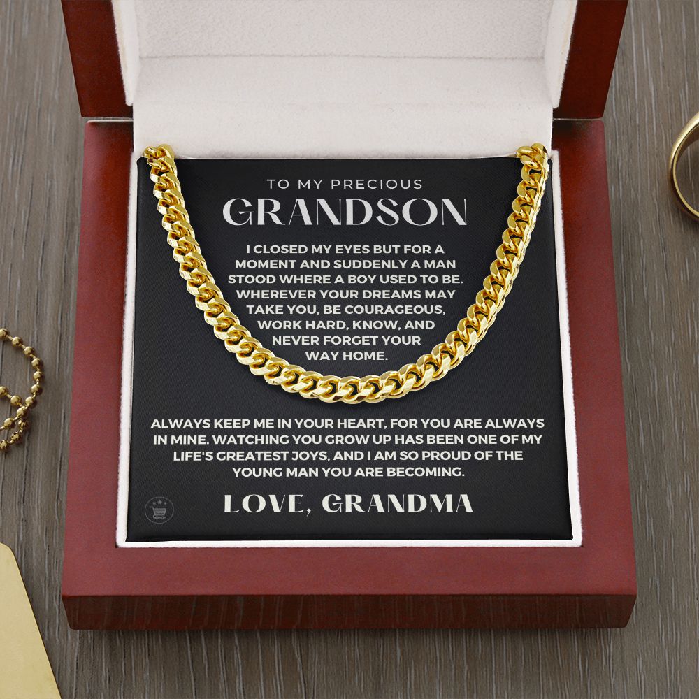 Grandson Gift from Grandma | Your Way Home Cuban Link Chain 0613T4