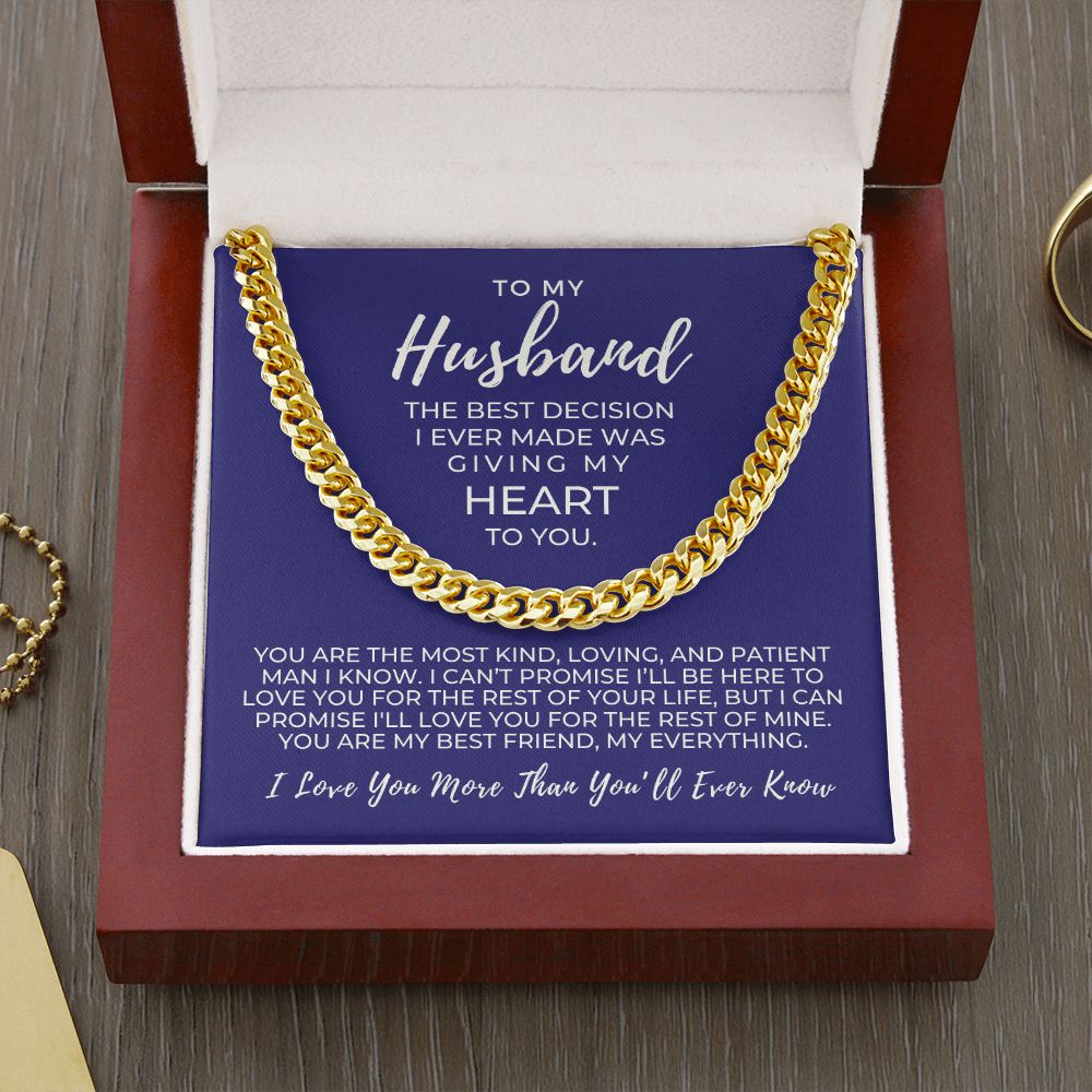 Gift For Husband | Promise Cuban Link Chain 0692T5