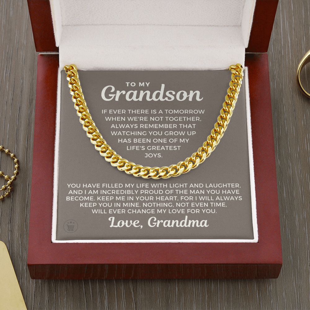 Grandson Gift from Grandma | In Your Heart Cuban Link Chain 0617T16