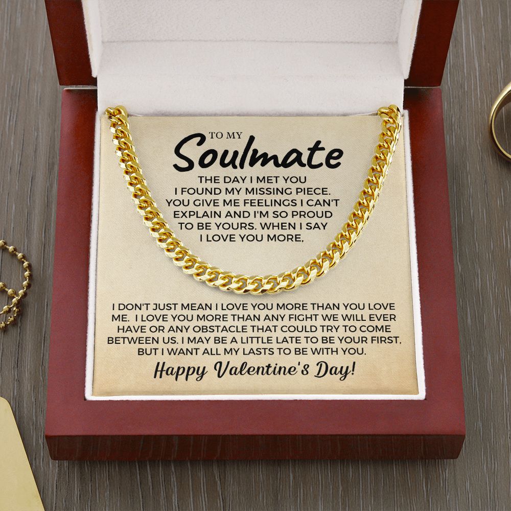 Soulmate Gift | Soulmate Gift | Proud To Be Yours - Valentine Gift Cuban Link Chain 0731T10C