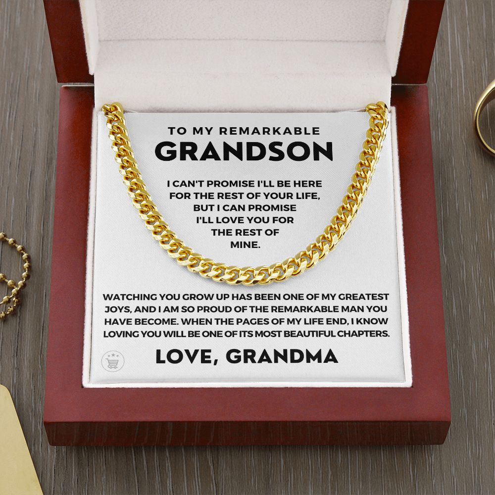 Grandson Gift from Grandma | Greatest Joys Cuban Link Chain 0616T2