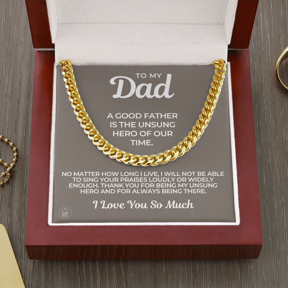 Gift For Dad | My Hero Cuban Link Chain 0663T2