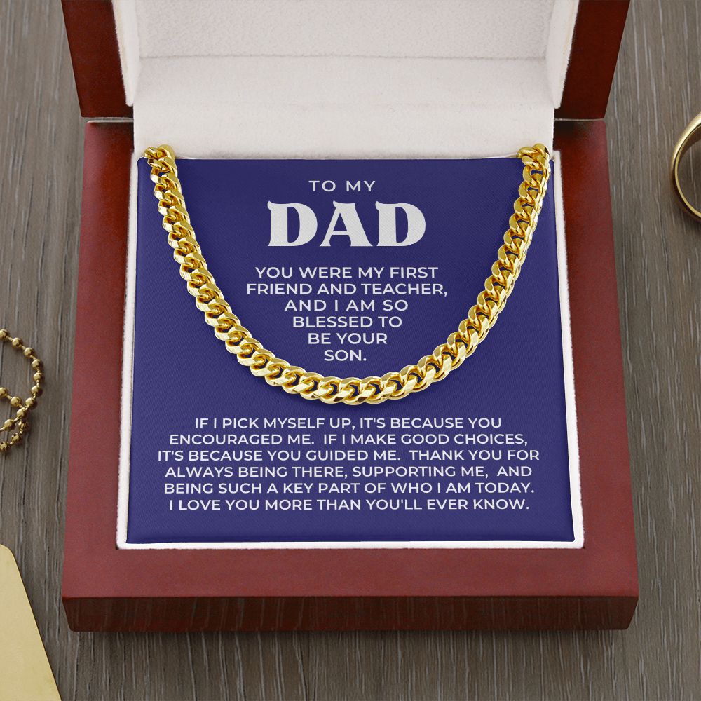 Gift For Dad From Son | Because Of You Cuban Link Chain 0330T3