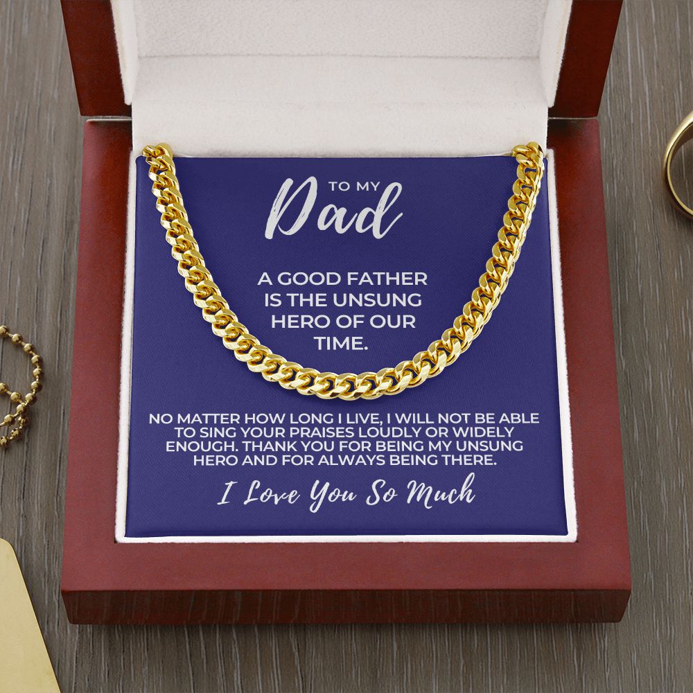 Gift For Dad | My Hero Cuban Link Chain 0663T5