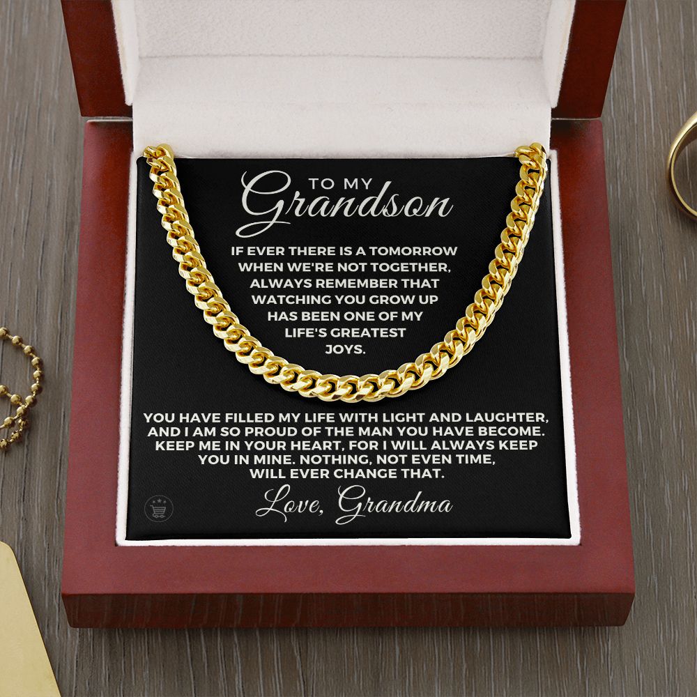 Grandson Gift from Grandma | In Your Heart Cuban Link Chain 0618T5